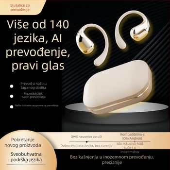 EverTouch DW32 AI pametni Bluetooth prijevodnik za putovanja – ušni uređaj s višejezičnim prijevodom, Bluetooth 4.0, kompatibilan s iOS i Android