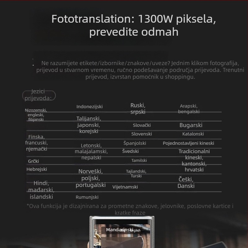 Prijenosni inteligentni prijevodni uređaj s Androidom, Bluetooth, neograničen bežični domet, offline riječnik