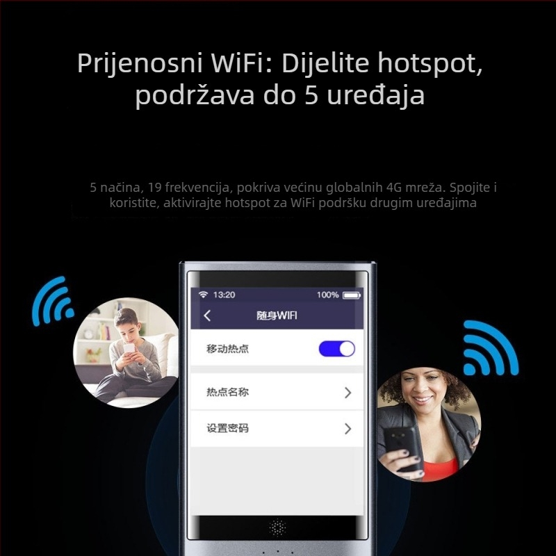 Prijenosni inteligentni prijevodni uređaj s Androidom, Bluetooth, neograničen bežični domet, offline riječnik