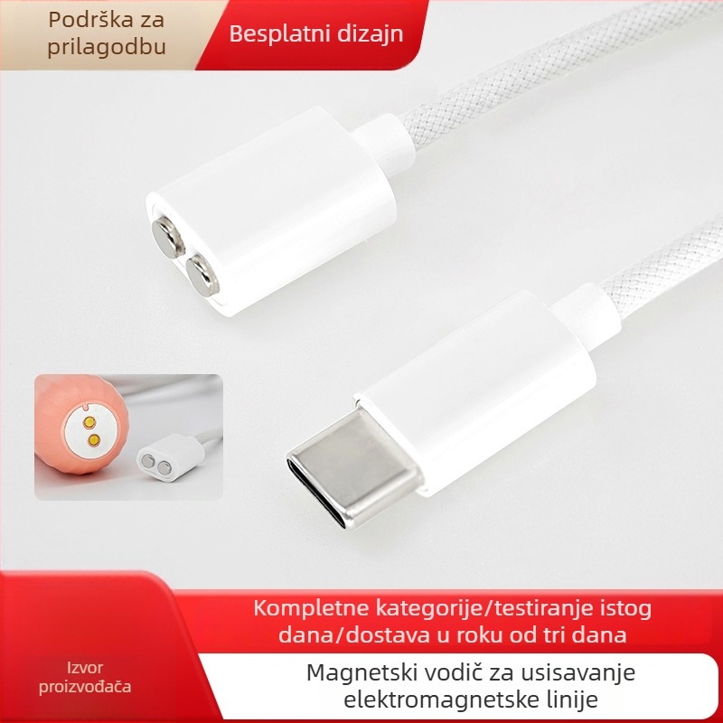 Type-C magnetski kabel s glavom za usisavanje | Model: No-pin Magnetic Wire | Šifra: Cx-017 | Marka: Zero ao | Za proizvode za odrasle, električne četkice, mobilne telefone i pametne uređaje