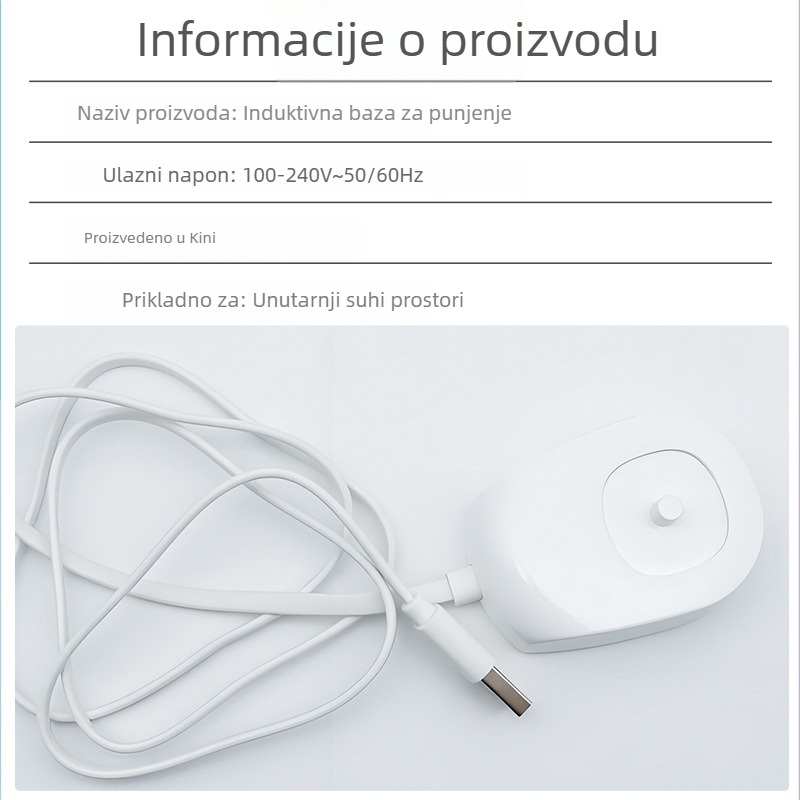 Induktivna baza za napajanje Philips HX2 serije električne četkice — USB sučelje, HX2482 punjač, marka Aoshengda