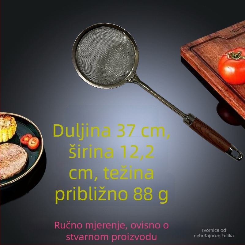 Žlica-cjedilica od nehrđajućeg čelika s mrežicom, kuhinjska žlica za filtriranje soka, taloga i sojinog mlijeka