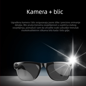 Pametne naočale s 1 MP kamerom, prijevodom i prepoznavanjem objekata, na glavi, baterija 260 mAh