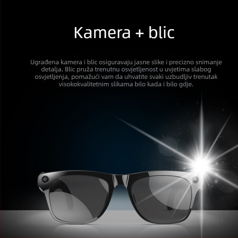 Pametne naočale s 1 MP kamerom, prijevodom i prepoznavanjem objekata, na glavi, baterija 260 mAh