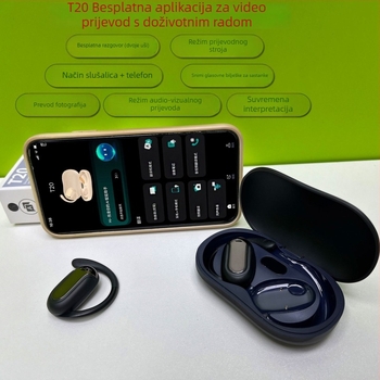 Prevodne slušalice za prekograničnu trgovinu — 165 jezika, Bluetooth 5.4, dizajn s ušnim zakačkama, kompatibilno s Windows/iOS/Android, 50 mAh baterija