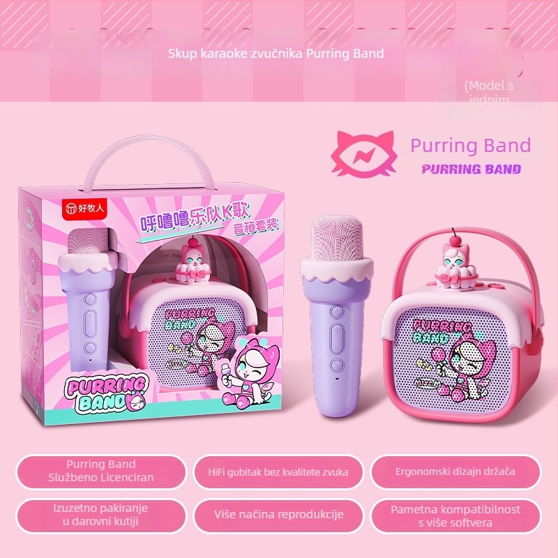 Bluetooth karaoke zvučnik s ugrađenom baterijom – 5W, Bluetooth 5.3, 20Hz-20kHz, SNR ≥85dB, utor za karticu