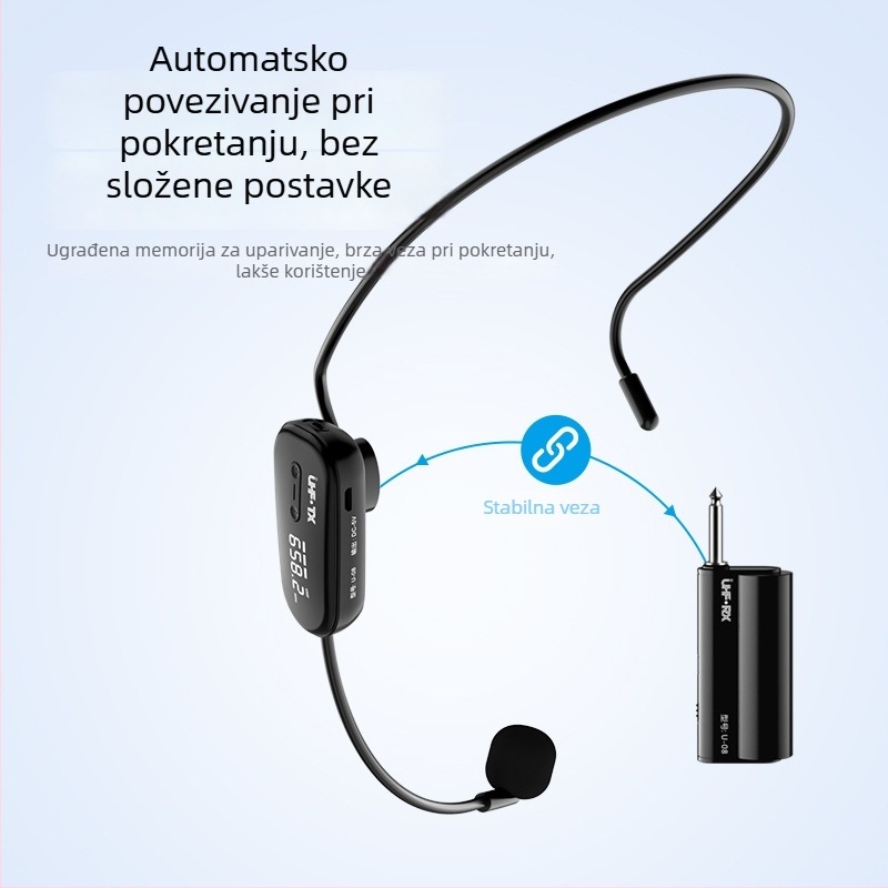 JYX bežični headset mikrofon s 1–4 pojačalom, Little Bee — ugrađena baterija 300–500 mAh, trajanje baterije 3–6 h, Bluetooth 2.0, SNR < 60 dB
