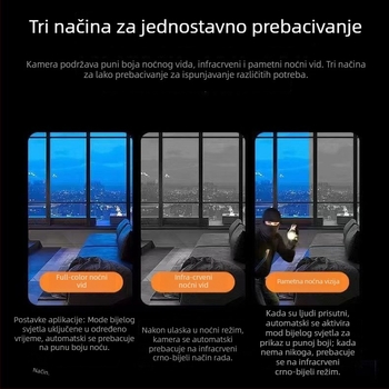 H6 pametna kućna kamera za nadzor, unutarnja i vanjska, Wi‑Fi, 720p HD, domet 10-30 m, treba karticu memorije