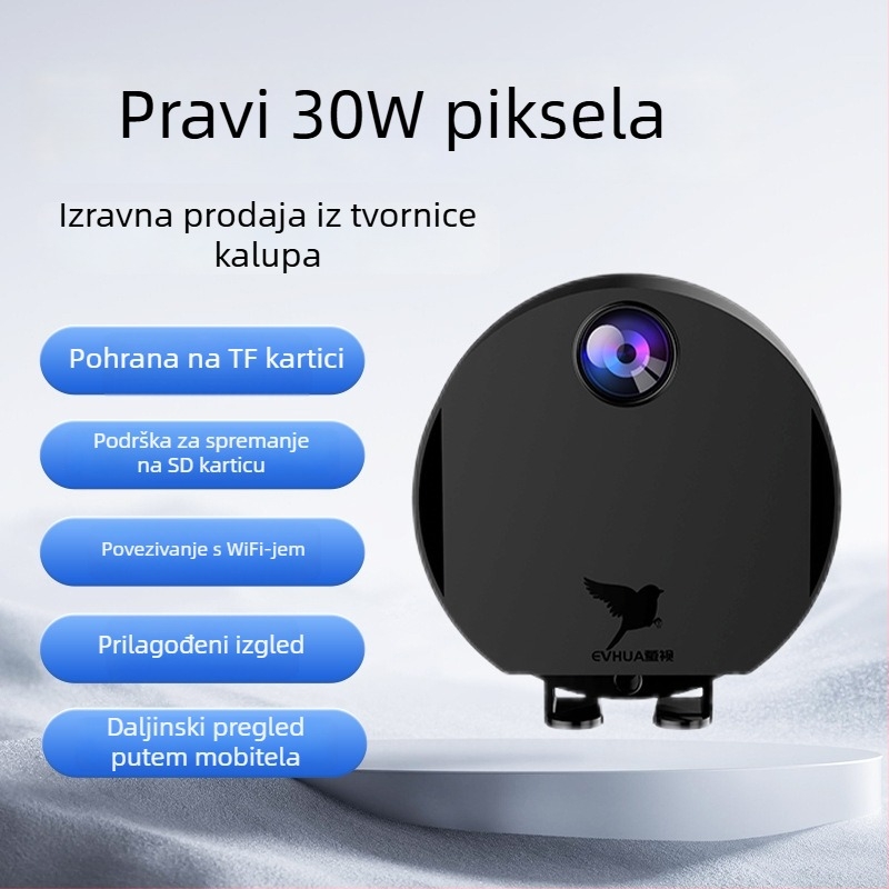 H6 pametna kućna kamera za nadzor, unutarnja i vanjska, Wi‑Fi, 720p HD, domet 10-30 m, treba karticu memorije