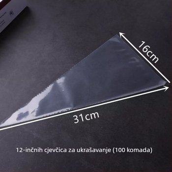 Set vrećica za ukrašavanje, 100 kom, trokuti vrećice za ukrašavanje keksa, kremu i pastu od graha, gustoća materijala