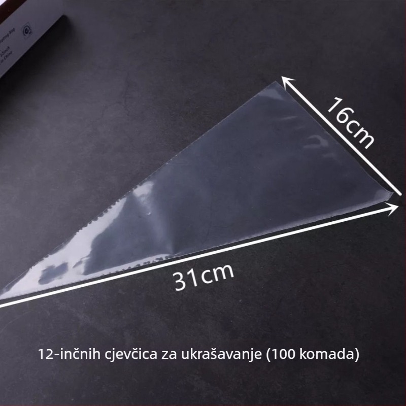 Set vrećica za ukrašavanje, 100 kom, trokuti vrećice za ukrašavanje keksa, kremu i pastu od graha, gustoća materijala