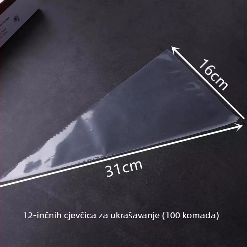 Set vrećica za ukrašavanje, 100 kom, trokuti vrećice za ukrašavanje keksa, kremu i pastu od graha, gustoća materijala