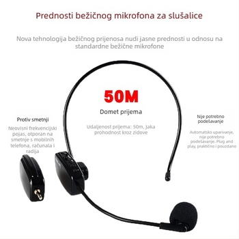 Bežični headset mikrofon za nastavu i scenske izvedbe