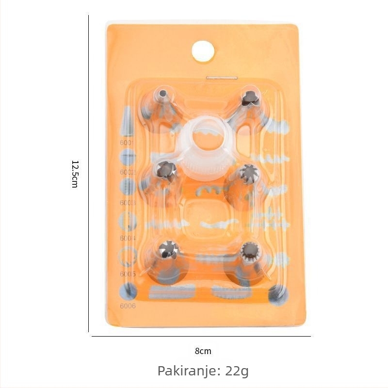 Set vrhova za kremu s školjkastim vrhovima (3, 4, 5, 8, 18 zubi) za ukrašavanje Milk Tea Snow Top
