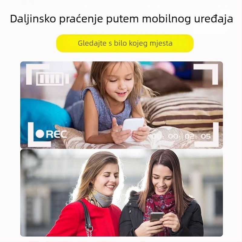 Bez punjenja: kućna Wi‑Fi kamera s noćnim vidom, vanjska 4G bez mreže, daljinsko glasovno nadgledanje