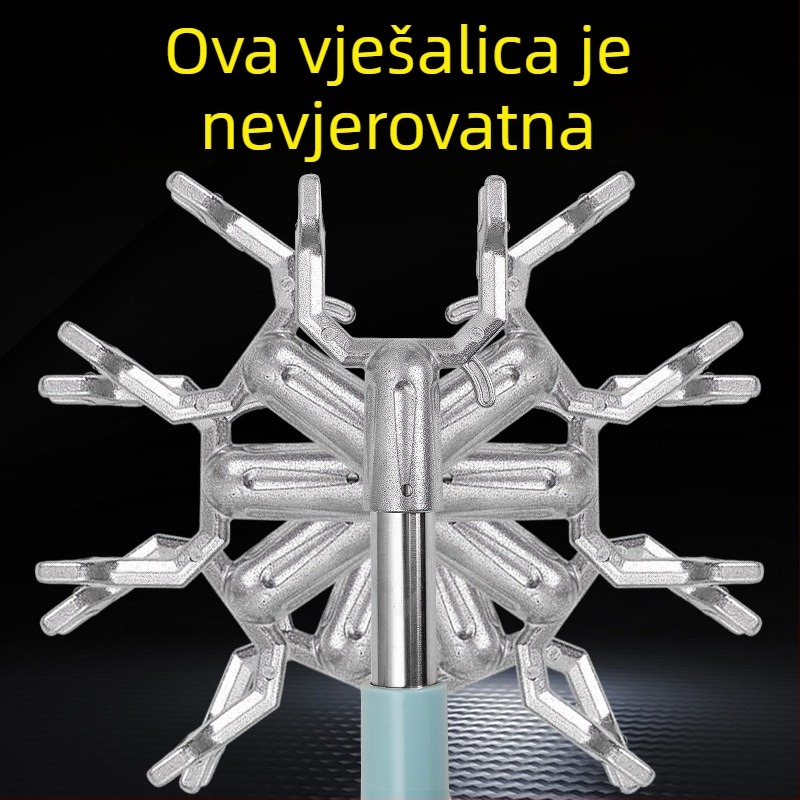 Bo Kui balkonska šipka za odjeću – nehrđajući čelik + PP plast, moderan jednostavan stil, pakiranje 100 komada
