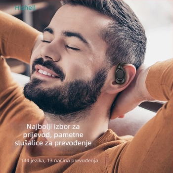 Slušalice za prijevod s kostnom vodljivošću i Bluetooth – dodirna kontrola, domet 10 m, prijevod fotografija i glasa, model X3