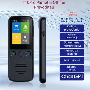 Offline prevoditelj T10pro – Android, Bluetooth, domet 10 m, fizički gumbi + zaslon na dodir