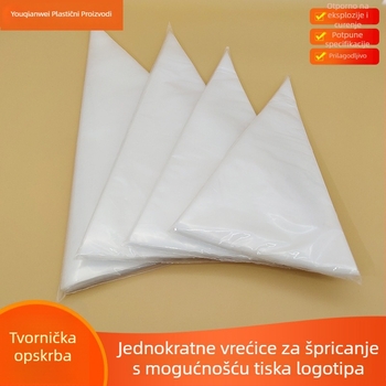 Jednokratna PE vrećica za ukrašavanje, debeľa verzija, za kremu i ukrašavanje torti; pogodna i za hranu za bebe.
