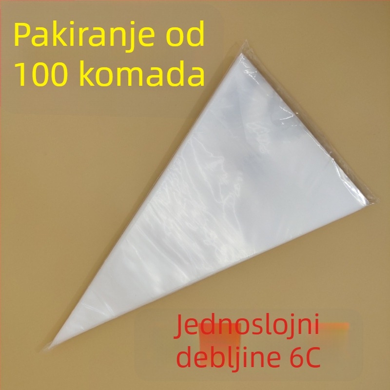 Jednokratna PE vrećica za ukrašavanje, debeľa verzija, za kremu i ukrašavanje torti; pogodna i za hranu za bebe.