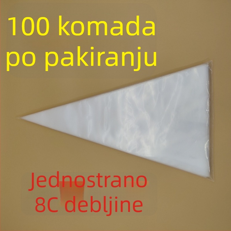 Jednokratna PE vrećica za ukrašavanje, debeľa verzija, za kremu i ukrašavanje torti; pogodna i za hranu za bebe.