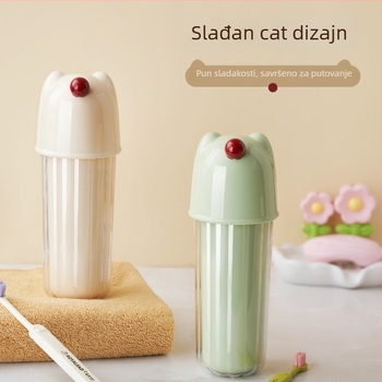 Trostruki putni čašica za pranje, prijenosna čaša za četkicu, dvostruka kutija za pohranu, plastika, ispis logotipa, prilagodba, licencirana privatna oznaka