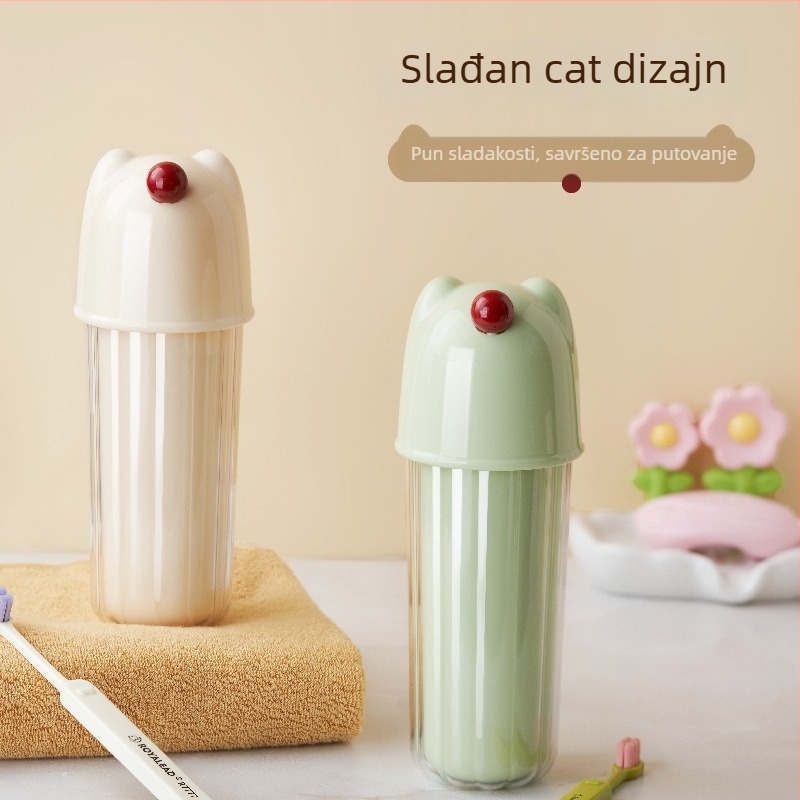 Trostruki putni čašica za pranje, prijenosna čaša za četkicu, dvostruka kutija za pohranu, plastika, ispis logotipa, prilagodba, licencirana privatna oznaka