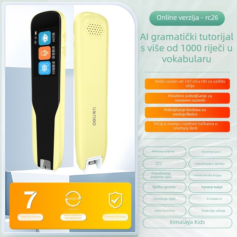 Čitačko pero RC26/RC72 — Type-C sučelje, punjiva litijska baterija, ABS kućište, težina 53,5 g