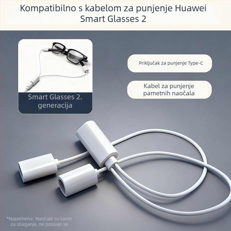 Magnetski kabel za punjenje za Huawei Smart Glasses 2 – Type-C sučelje, brend Oyu, model SF-022, LFT-G00 dodaci