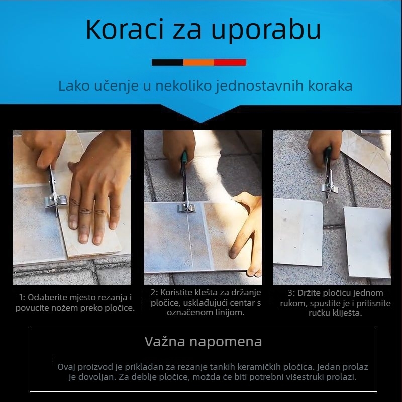 Ručno kliješta za rezanje pločica; višenamjenski alat za rezanje pločica i stakla (nož za staklo, završni obrađivač stakla) (Podrijetlo: Kinesko kontinentalno; Vrsta: Drugo; Marka: Drugo; Uvoz: Ne; Opseg primjene: Drugo)