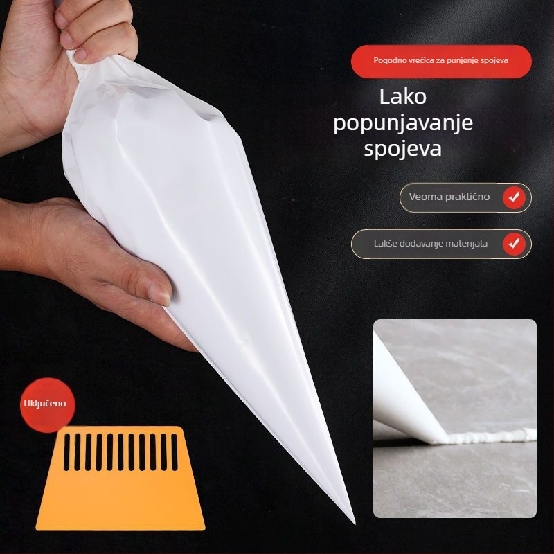 Torba za fuge za pločice s trokuttim nastavkom, teška za cement i fuge