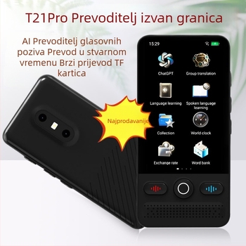 AI glasovni prevoditelj s višejezičnim simultanim prevođenjem i offline prijevodom fotografija — kompaktan uređaj, 5 MP kamera, Type-C, 5V 2A, 125 g, ABS