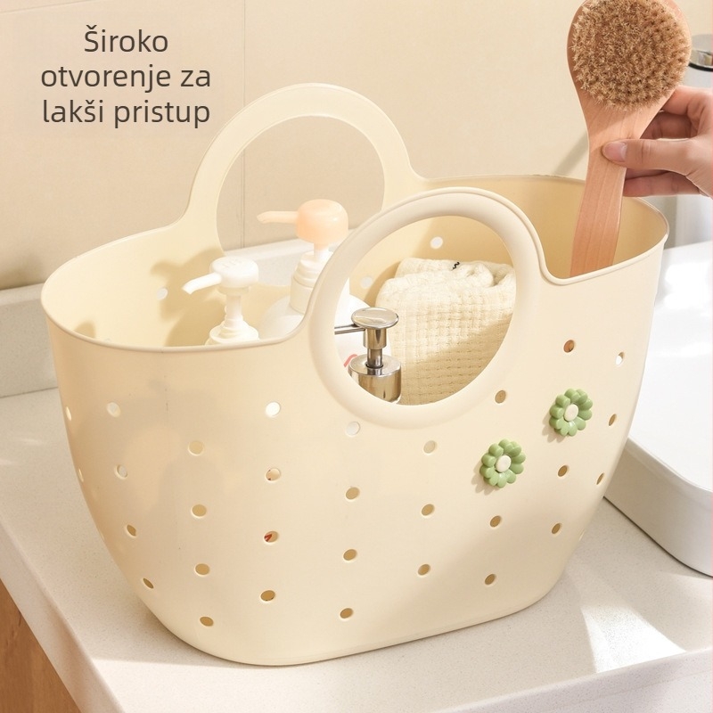 Košara za kupaonicu, PE materijal, model 22355, IN stil, za higijenske potrepštine, donje rublje, voće i povrće, knjige i časopisi te odjeću; pakiranje 36 kom.