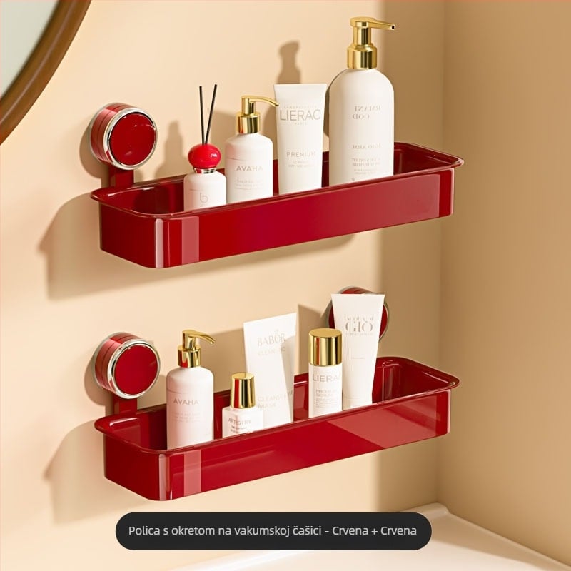 imega Zidni nosač za kupaonicu s vakuumskim pričvršćivanjem – 1 razina, polirani završetak, nosivost 1-5 kg