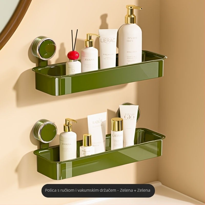 imega Zidni nosač za kupaonicu s vakuumskim pričvršćivanjem – 1 razina, polirani završetak, nosivost 1-5 kg