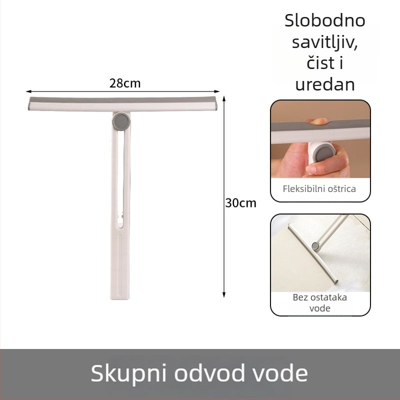 Jednostrani alat za čišćenje stakla za ploče i ogledala, plastika, ručni, kućna uporaba