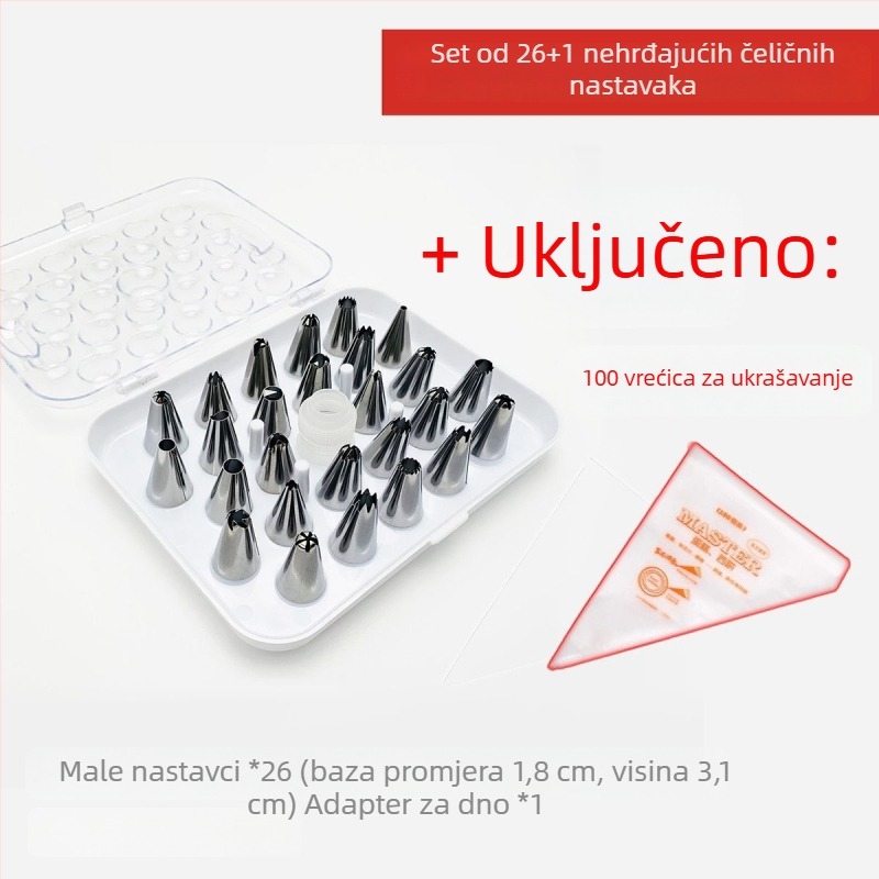Komplet nastavaka za ukrašavanje s vrećom za ukrašavanje za pečenje i dekoriranje krema; pogodna za dječju hranu; Brand Unique