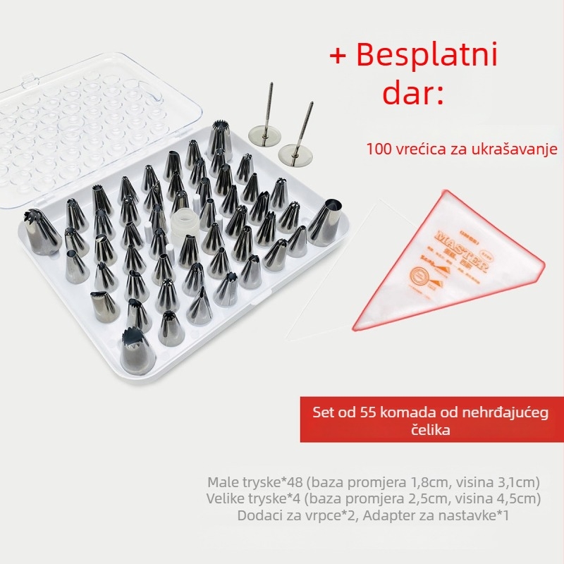 Komplet nastavaka za ukrašavanje s vrećom za ukrašavanje za pečenje i dekoriranje krema; pogodna za dječju hranu; Brand Unique