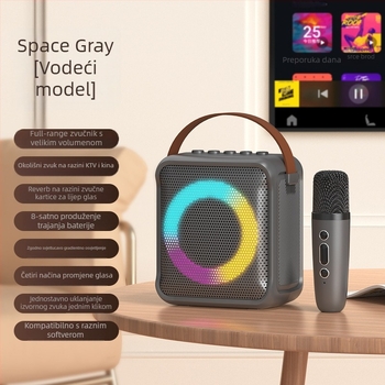 RK01 Bluetooth karaoke zvučnik s ugrađenim mikrofonom, 5W izlaz, Bluetooth 5.3, baterija 1000–1200mAh, 100Hz–20kHz, domet 15 m