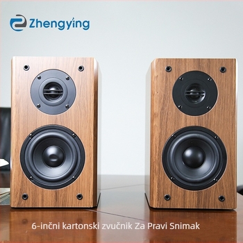 HiFi stolni zvučnik sa svilenim tweeterom, 2.1-kanalni, drveno kućište, 4 zvučnika s rogastim dizajnom, zvuk 3D Surround/Dolby Digital/Virtual Surround
