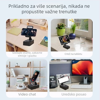 Držač za telefon s rotacijom od 360° i Bluetooth zvučnikom, ugrađena baterija 1200–2000 mAh, izlaz 5W, otporan na prašinu