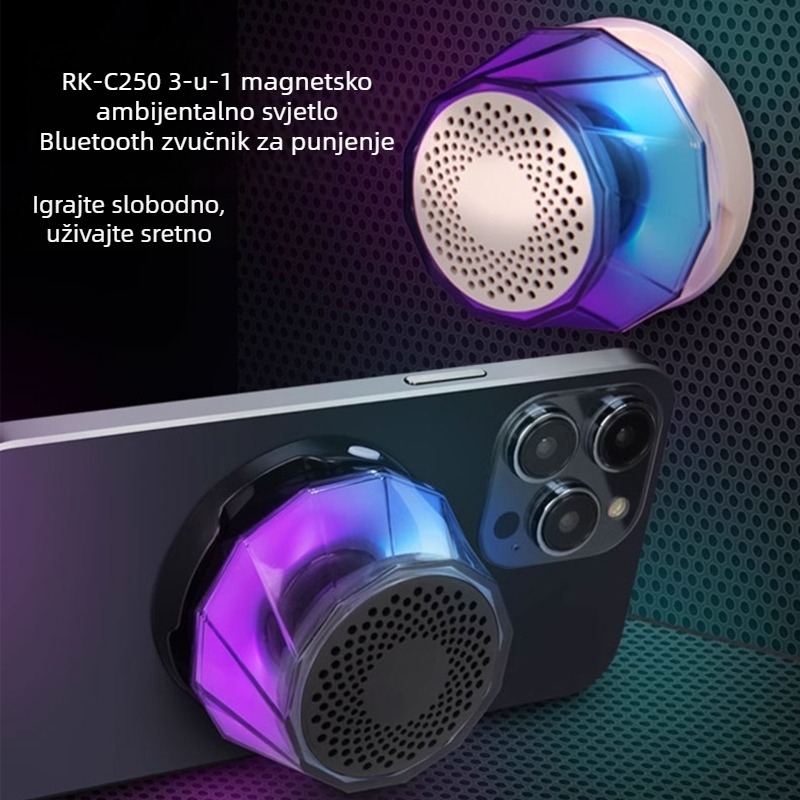 Metalni Bluetooth zvučnik s dodirnim zaslonom i ambijentalnim osvjetljenjem, prijenosni bežični mini zvučnik s visokokvalitetnim zvukom