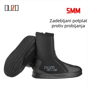 OUZO 5 mm diving cipele, visokog kroja, bočni zatvarač, protuklizne, otporne na probijanje i habanje, gornji dio od neoprena, vulkanizirana potplata