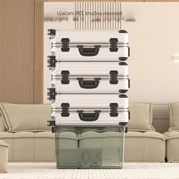 Prozirna plastična kutija za pohranu PP+PET, model 8009, kapacitet 25L, višestruka namjena i prijenosna, otporna na prašinu i vlagu, jednostavan i modern dizajn