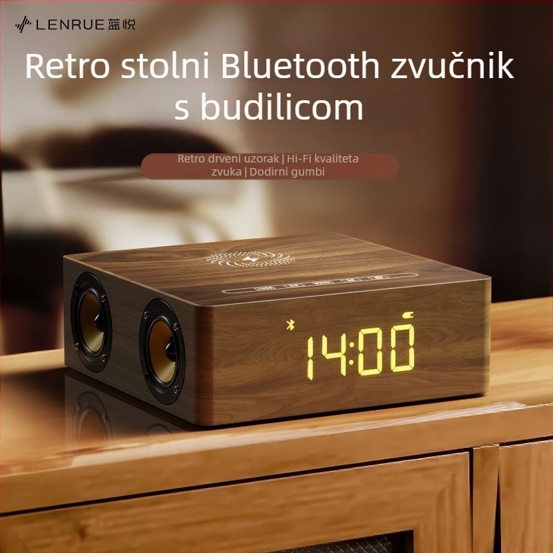 Retro drveni Bluetooth zvučnik sa stolnim subwooferom za kućno karaoke