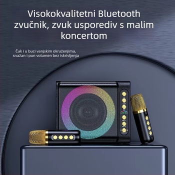 Karaoke Bluetooth zvučni set s ugrađenim mikrofonom, 20W izlaz, Bluetooth 5.3, 100Hz-20kHz, SNR ≥70dB, ugrađena baterija 2000-4000mAh