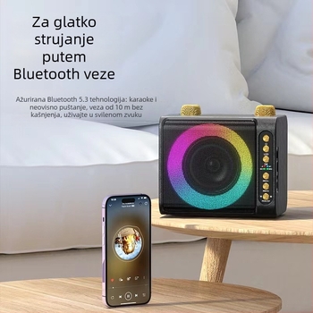 Karaoke Bluetooth zvučni set s ugrađenim mikrofonom, 20W izlaz, Bluetooth 5.3, 100Hz-20kHz, SNR ≥70dB, ugrađena baterija 2000-4000mAh