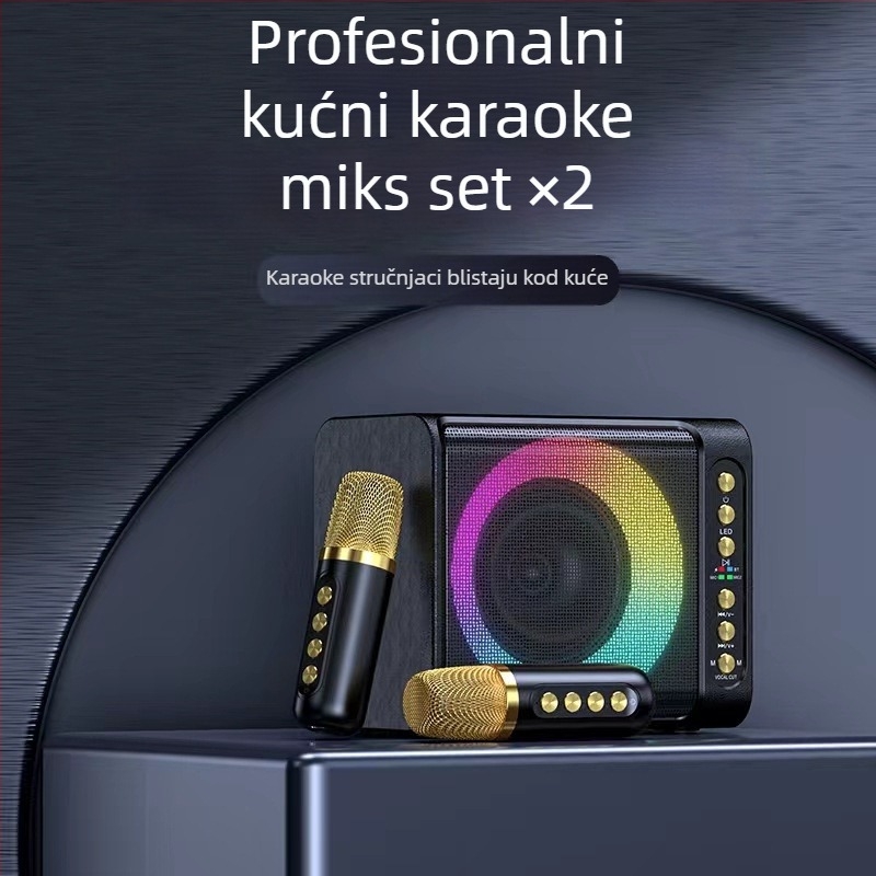 Karaoke Bluetooth zvučni set s ugrađenim mikrofonom, 20W izlaz, Bluetooth 5.3, 100Hz-20kHz, SNR ≥70dB, ugrađena baterija 2000-4000mAh