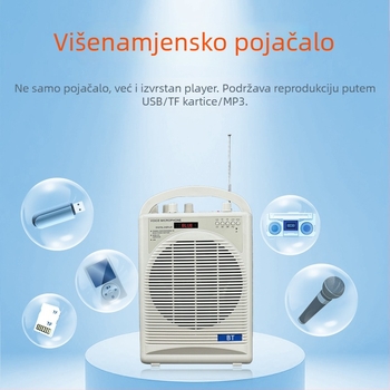 Bežični Bluetooth pojačalo visokih performansi za karaoke na otvorenom – prijenosni ručni zvučnik za vođenje i nastavu