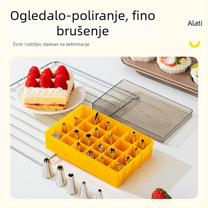 Set vrhova za ukrašavanje torti, 24 komada, od 304 nehrđajućeg čelika, za ukrašavanje torti, moderni minimalistički stil